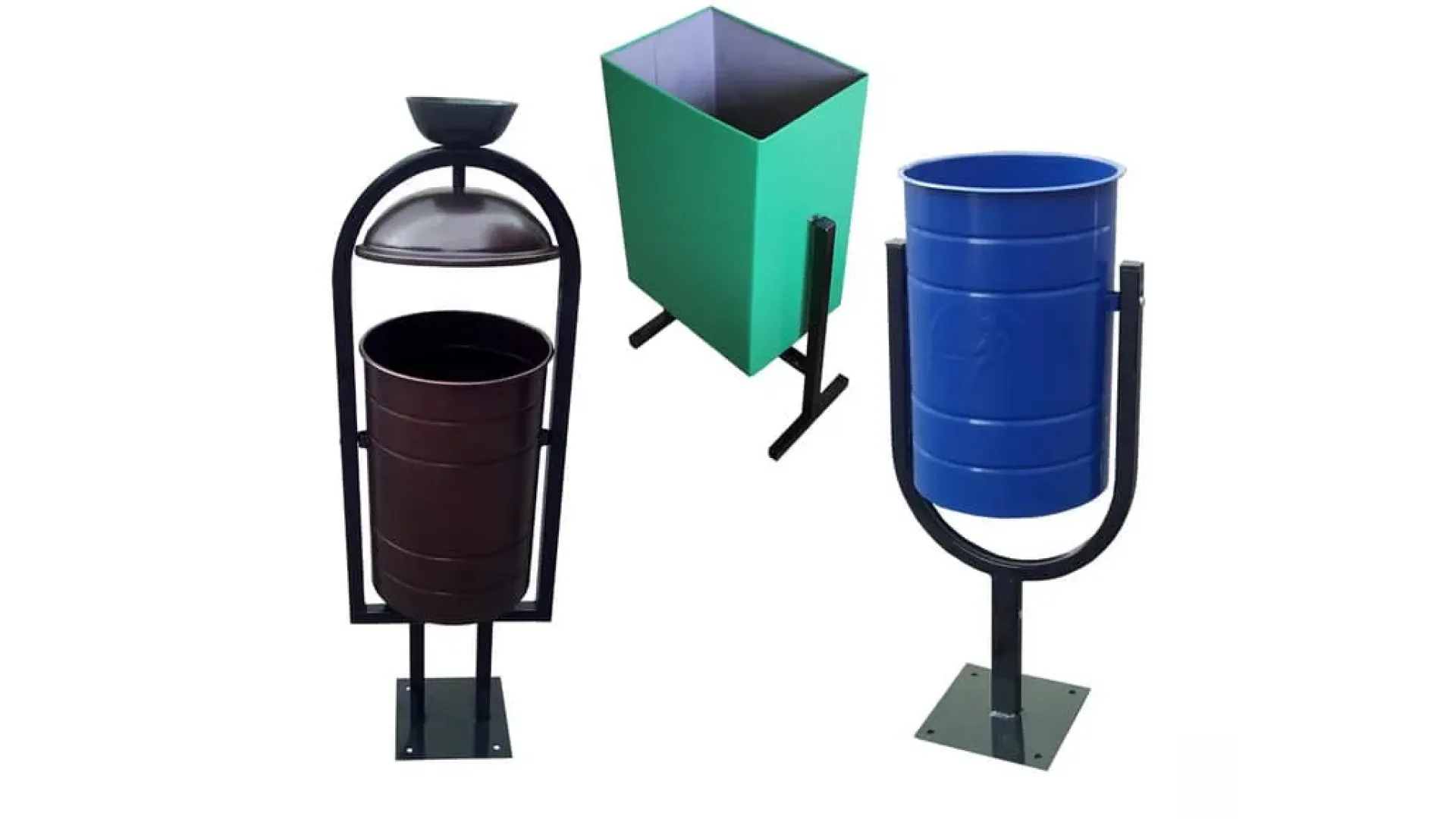 Урна УП-14, урна-пепельница квадратная сталь 185х185х605 мм